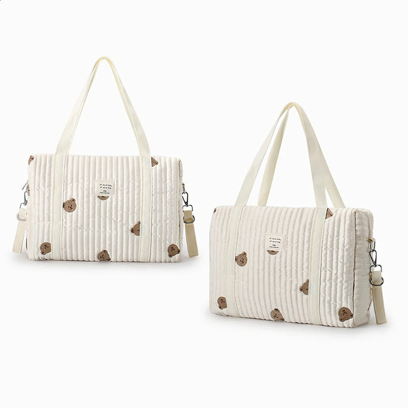Korean Style Maternity Bag for Baby Diaper Mommy Bag Quilted Nappy Maternity Packs Toiletry Labour Luggage Bag Mom Travel Tote 250319