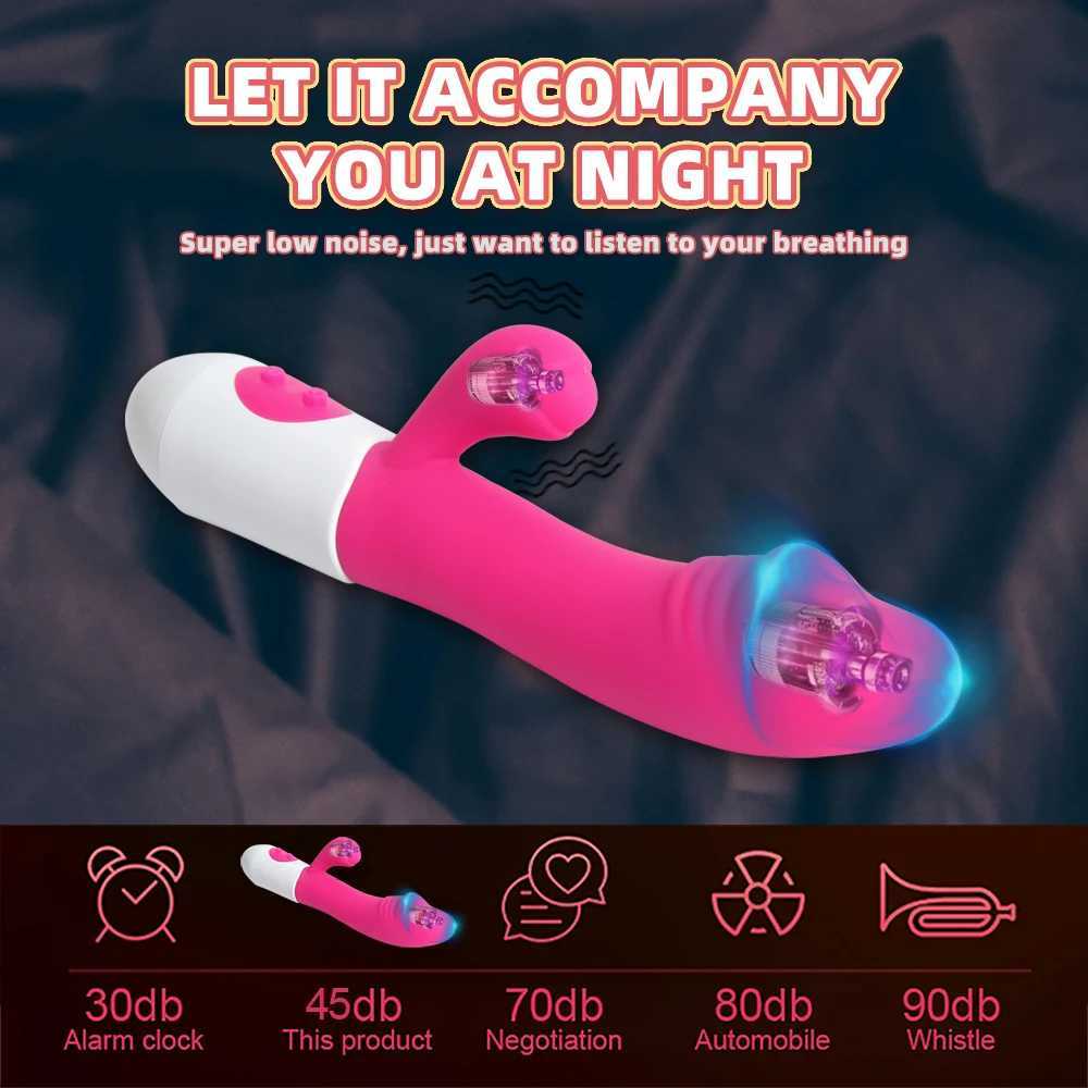 Rabbit Vibrator Dildo Powerful Double Vibration G-spot Clitoral Stimulating Massage Instructor Vaginal Massager Adult Female Sex Toy W250319