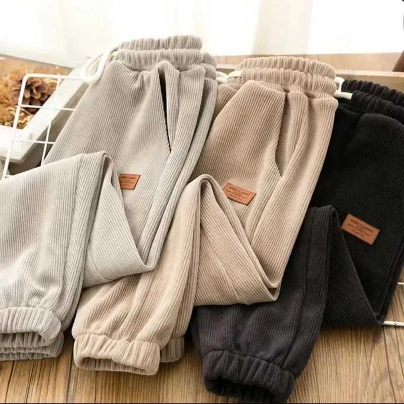 Winter Fleece Jogger Pant for Children Loose Sweatpant Spring Autumn Kids Teenage Boys Casual School Sport Pants Boys ClothesT250318