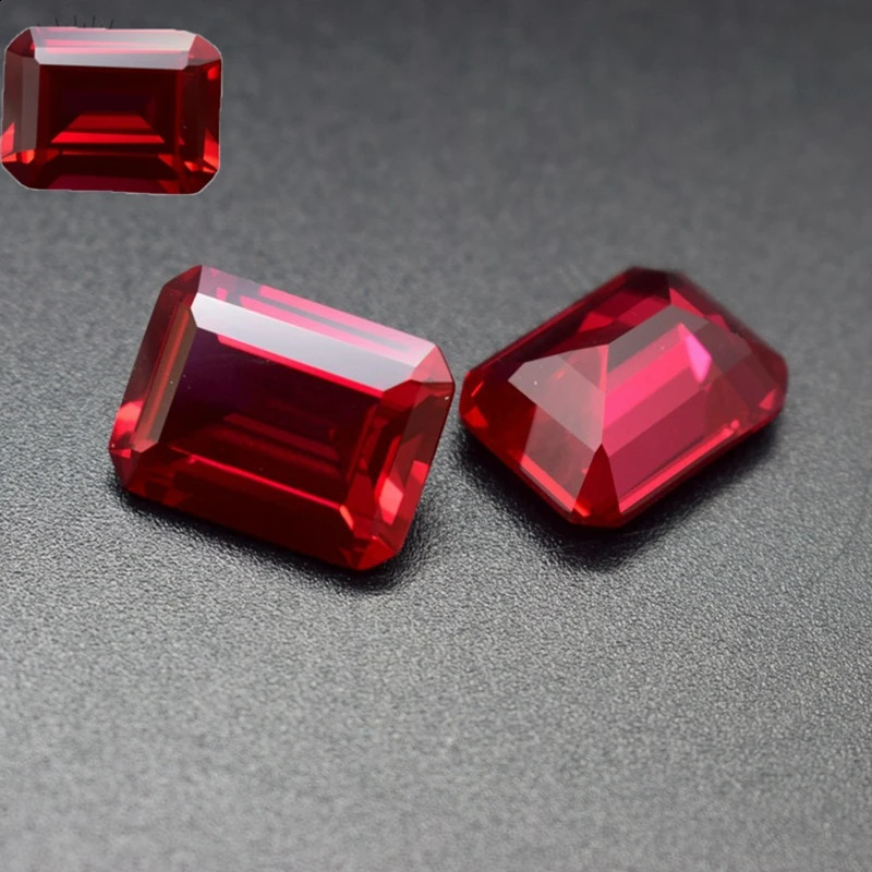 Natural Ruby Emerald Cut 10x14mm 10.50 Cts Sri-Lanka VVS Make Jewelry Diy Blood Red GemStone of Jewelry 250319ww