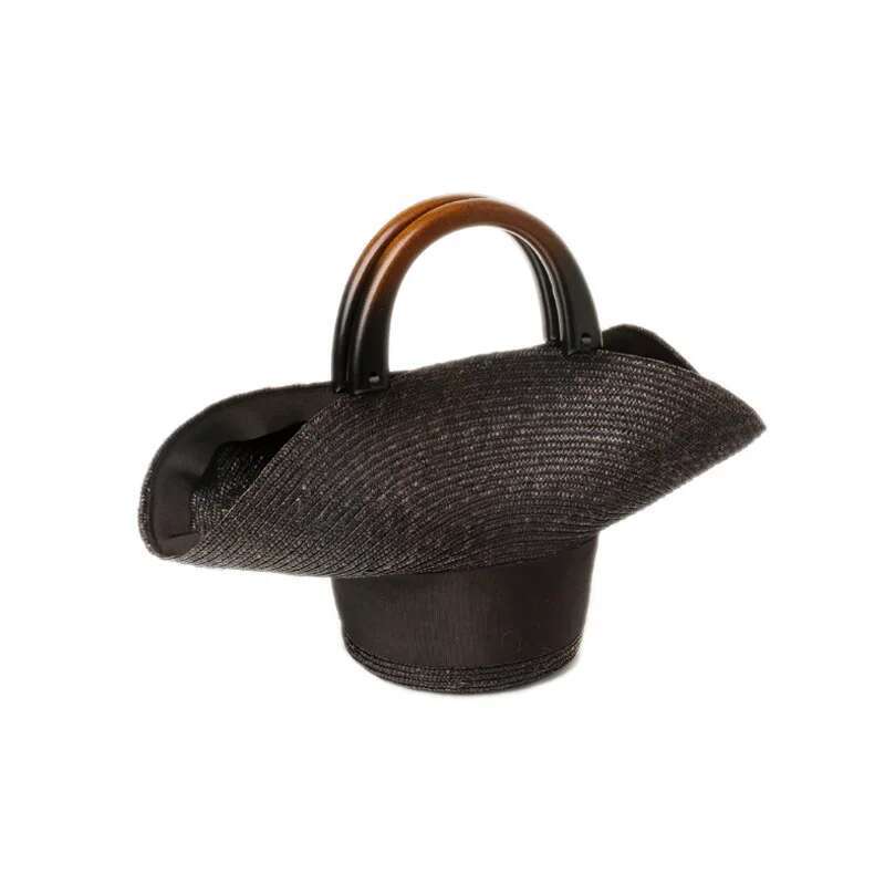 New Style Retro Webbing Decorated Wheat Straw Bag Travel Beach Handbag