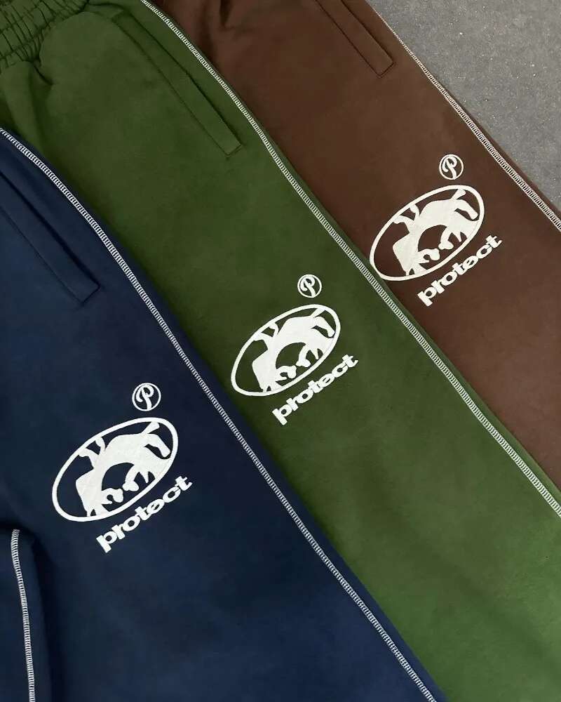 Street Wear PROTECT Fashion Letter Embroidery Loose Sweatpants Men's And Women's Y2k Haruku Hip-Hop Gothic Casual Joker Pants