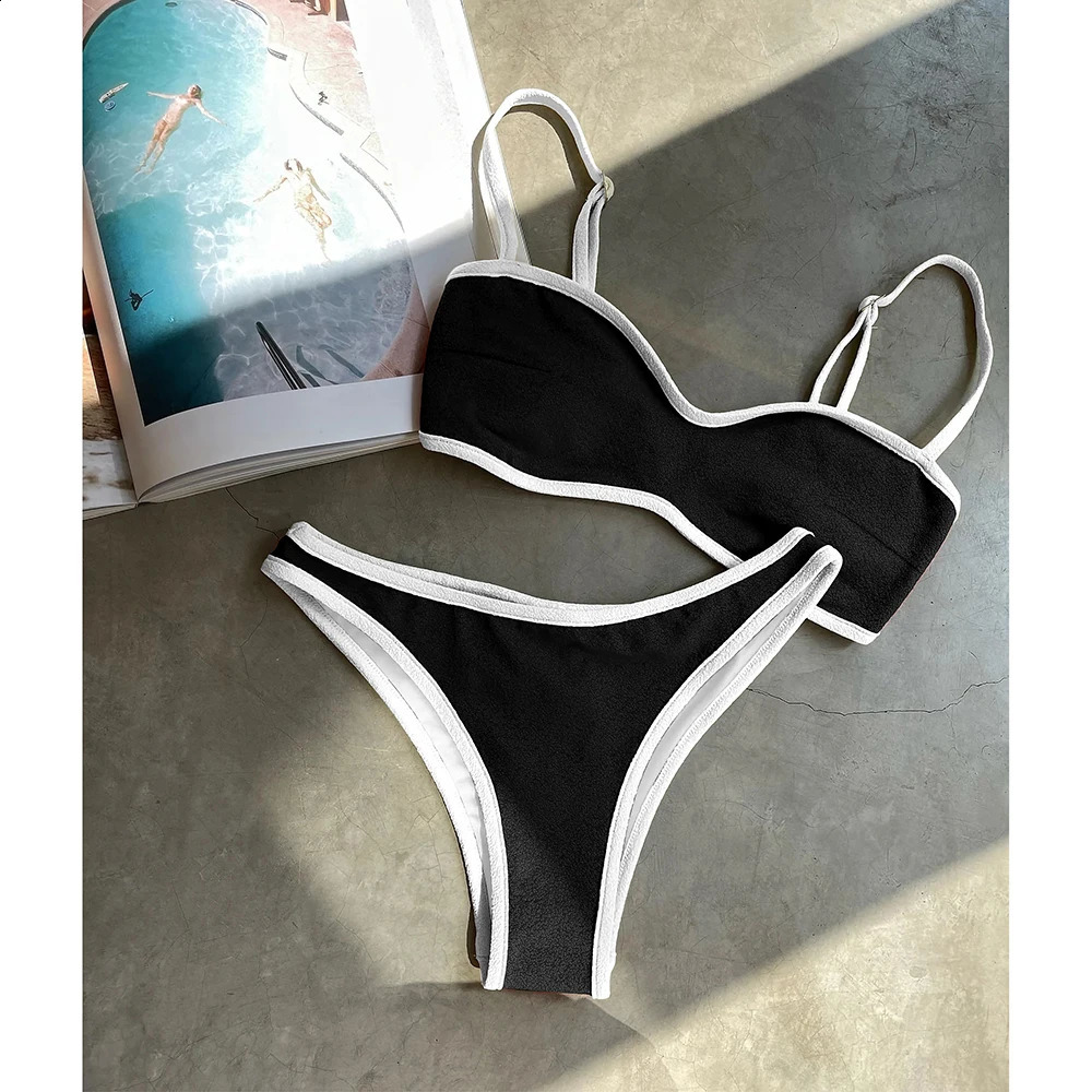 Micro Bikinis Push Up Women Swimsuits 2025 Sexy Swimwear Brazilian Bikini Set Pink Biquini Patchwork Swimsuit Bandeau Beachwear 250319