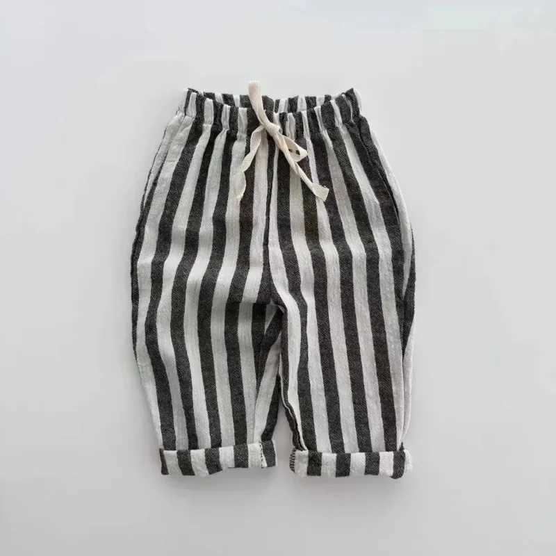 Childrens clothing for spring and summer soft and comfortable striped jogging pants for children loose fitting for newborns and infants TrousersT25031