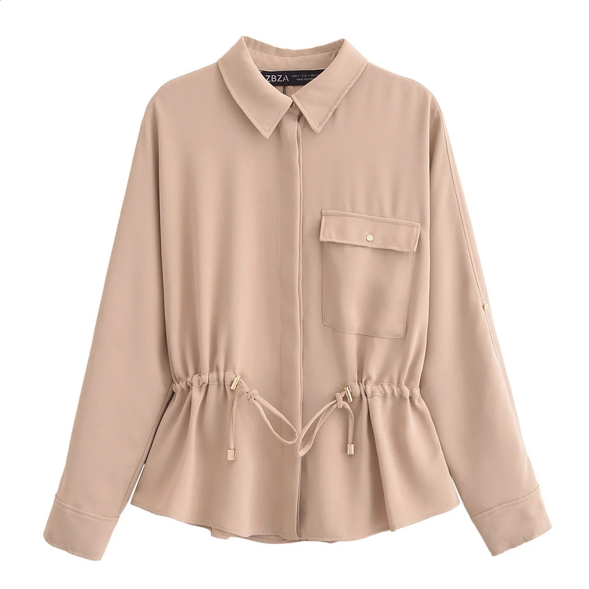 Spring Two Piece Wide Leg Pants Set Crepe Loose Shirt with Casual Summer Long Sleeve Womens 250319
