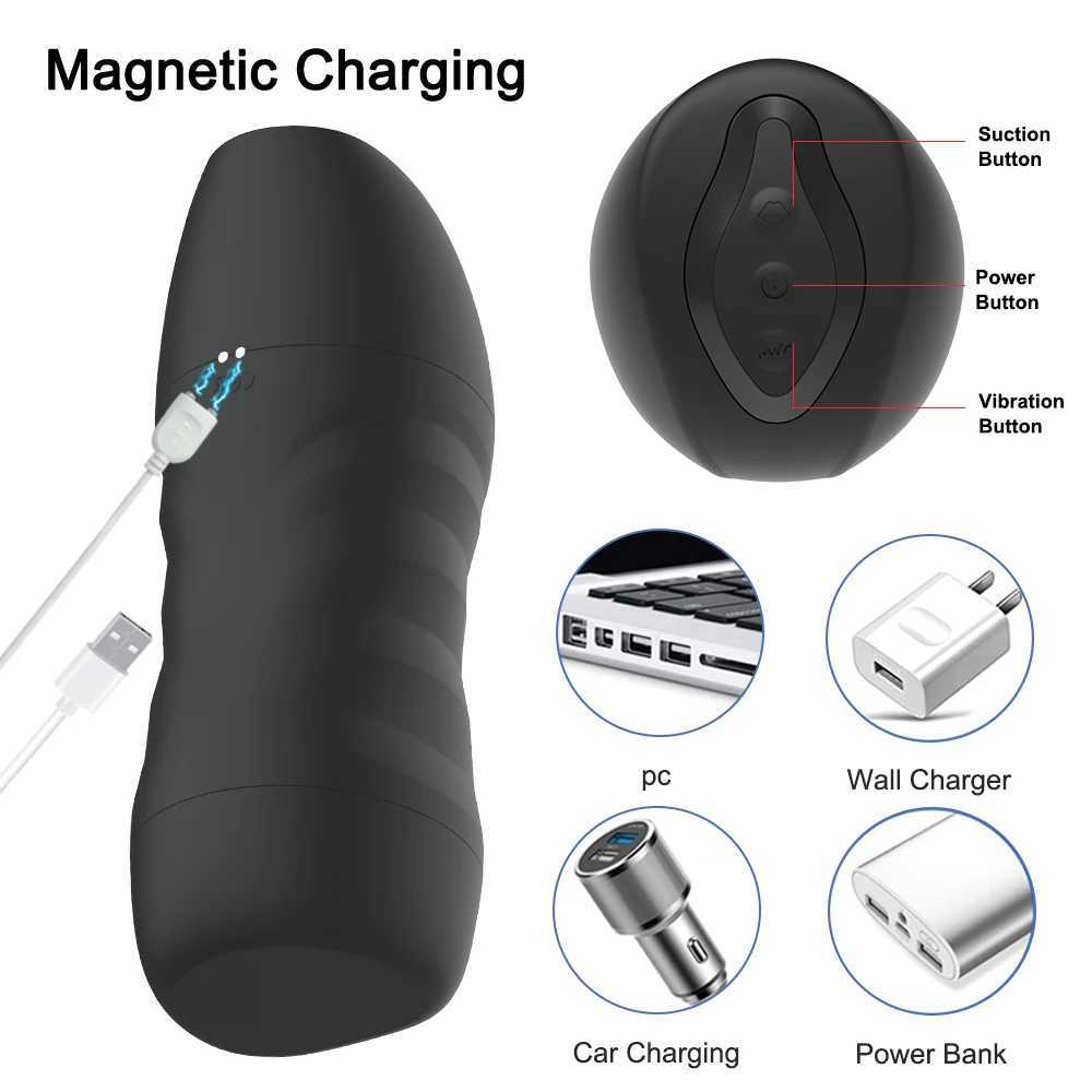 Automatic suction male masturbation cup sex toy adult products male oral sex vibration masturbation deviceXJ250319