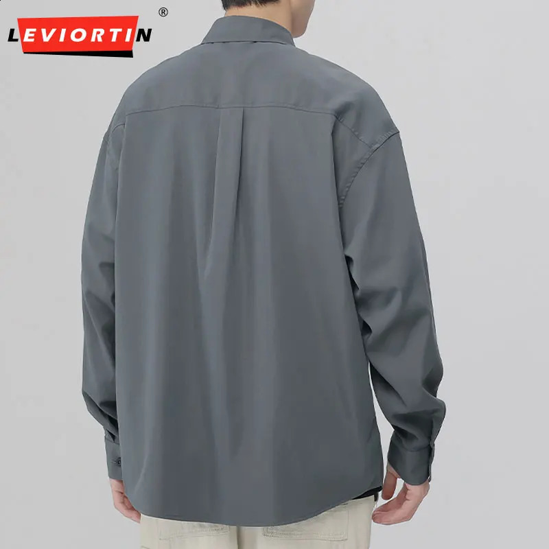 Mens slim fit long sleeved shirt with chest pocket ly sold colorful comfortable buttons cargo collar at the bottom 250317