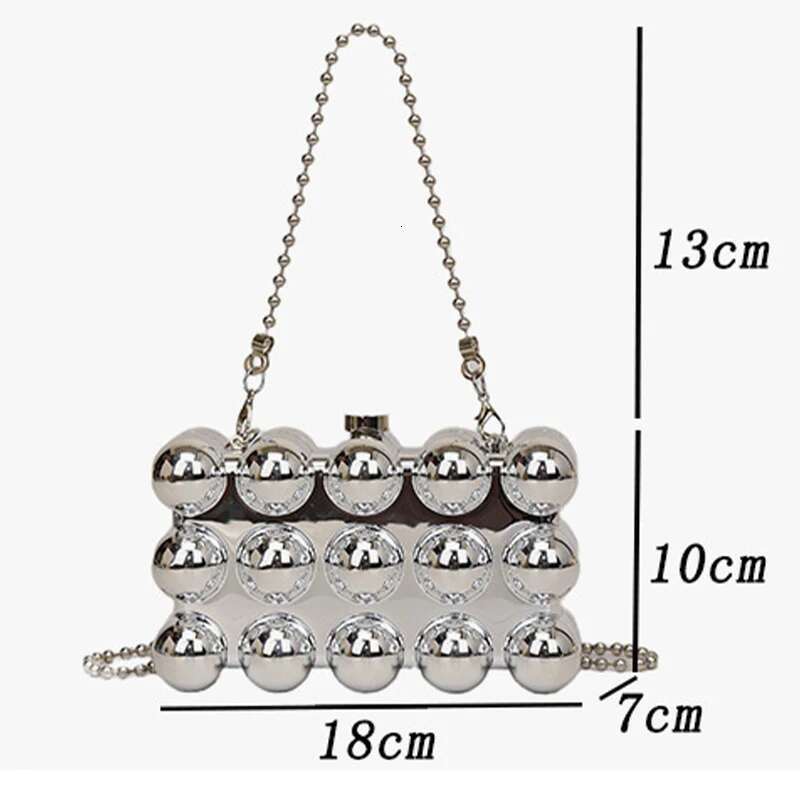 Acrylic Metallic Evening Handbags For Women 2024 Trend Designer Plating Square Bubble With Top Handle Shoulder Bags