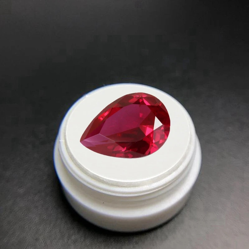Natural Ruby 13x18mm Sri-Lanka Pear Cut VVS Blood Ruby Loose Gemstone for Setting Jewelry Making 250319