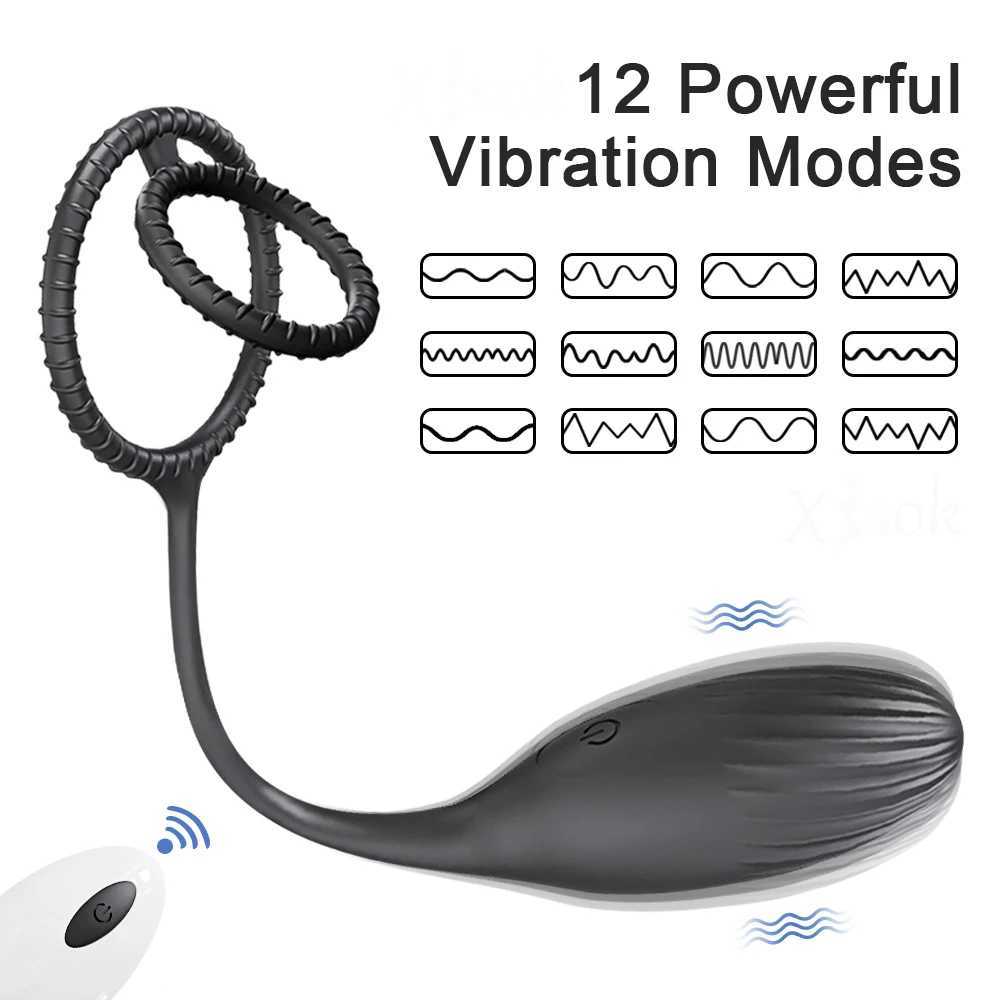 Prostate massager with Cockering Vibration Butt Plug anal app vibrator wireless remote control sex toy W250319