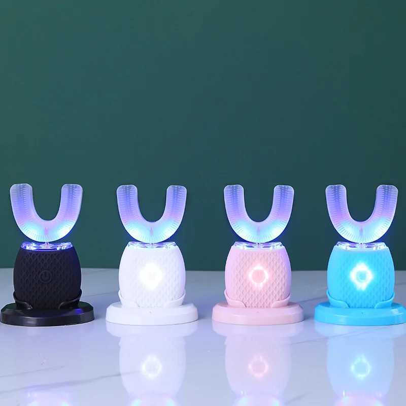 360 Degree U Type Automatic Electric Toothbrush Rechargeable forAdults Ultrasonic Sonic Tooth Brushes Blue Light IPX7Waterproof M250319