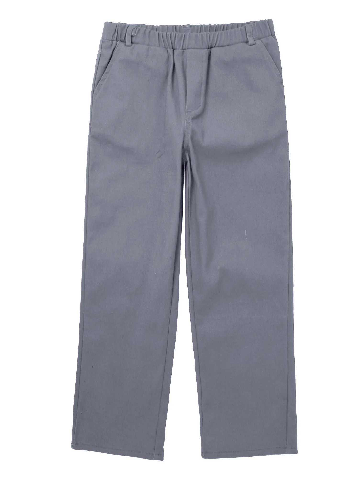 Spring and Autumn Childrens Boys Trouser Elastic Band Loop Pants School Boys Official Wedding Birthday Party Performance Costume NewT250318