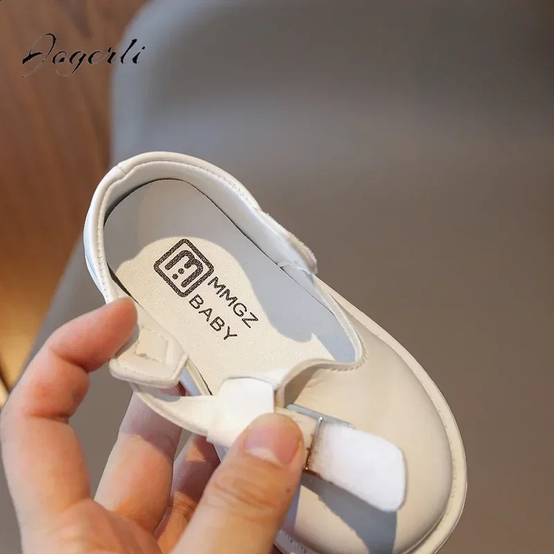 Girls Shoes Spring Fashion Edition Round Head PU Leather Flat Bottom Childrens Soft Student Loafer 250319