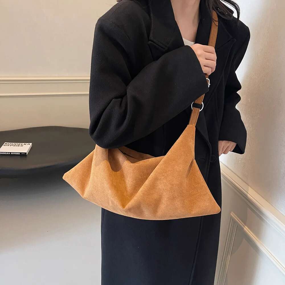 Women Tote Shoulder Bag Large Capacity Faux Suede Handbag Retro Casual Ladies Satchel For Shopping Travel Work