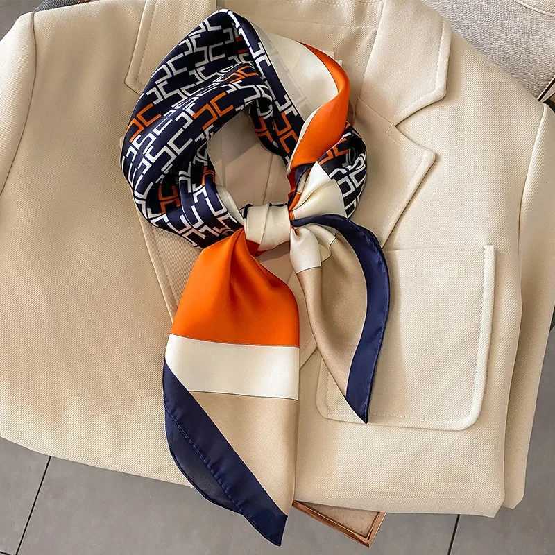 Wen 2024 New Scarf Four Seasons Design Kerchief Popar 70X70CM Square Scarf Luxury Sunset Beach Silk Headscarf X250319