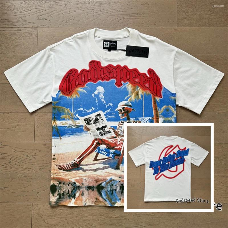 Men's T Shirts 25SS Short-sleeved T-shirt Personality Skull Print Streetwear Loose Casual Men Couple Hip Hop Tee Top