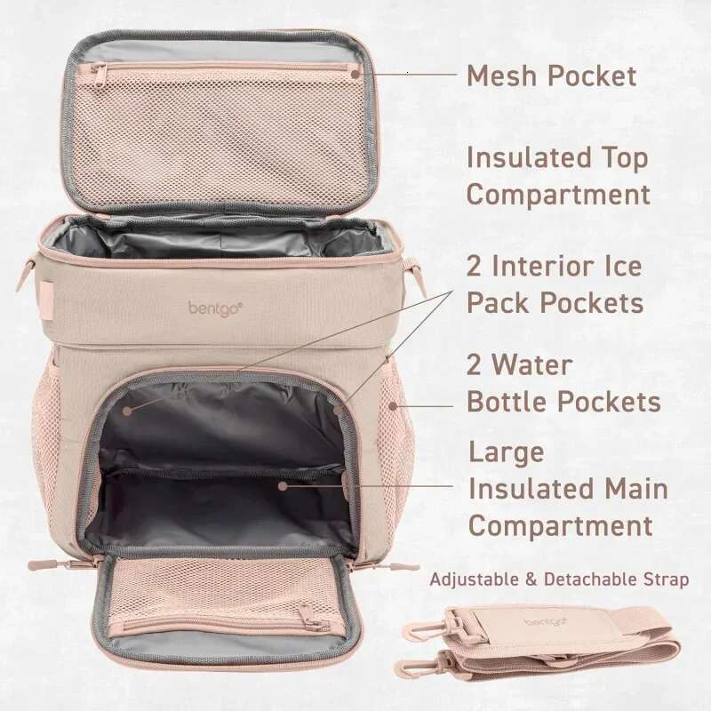 Betgo Prep Dee Insulated Multimeal Bag - Lunch Box Bag, Holds 5 Meals, Premium Insulation Up To 8 Hrs, Durable,-Resista