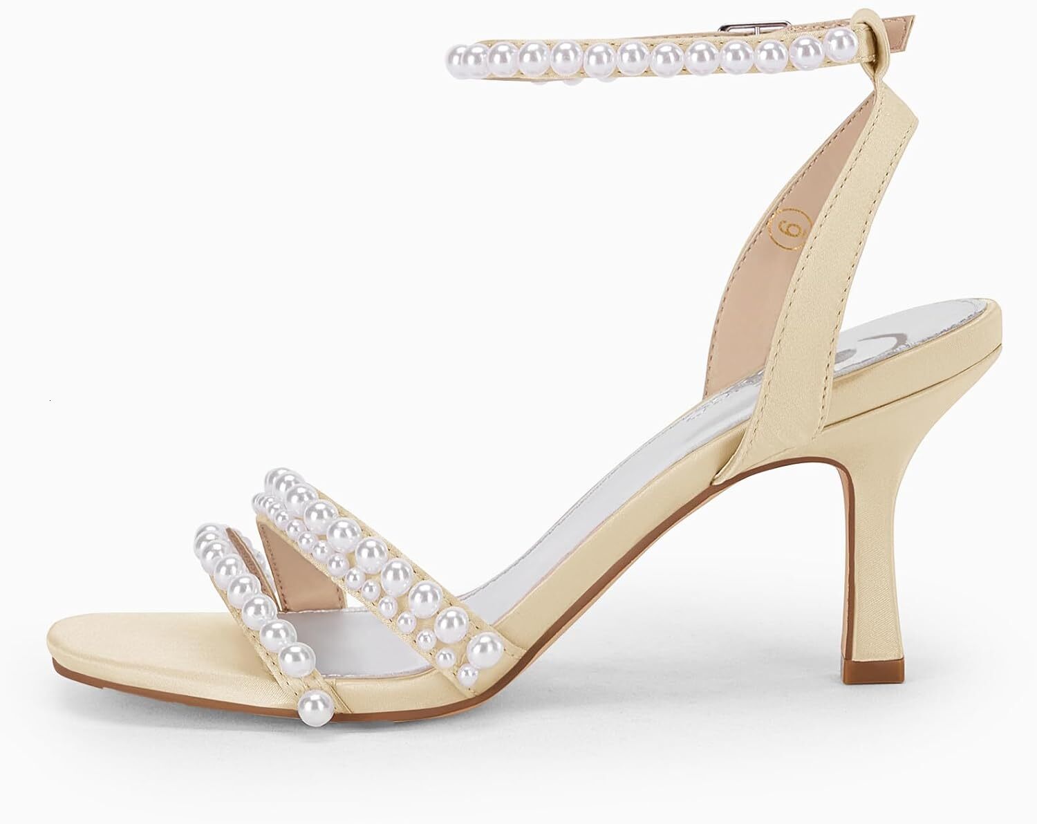 2025 New Designer sandals Women's pearl kitten high-heeled sandals square toe formal sandals ankle strap satin wedding party summer sandals