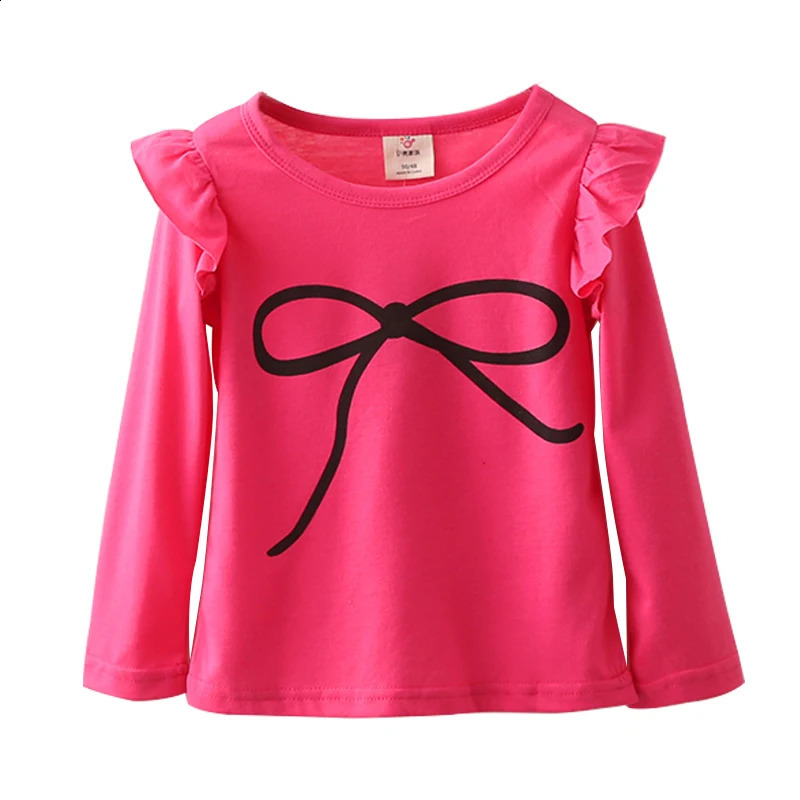 Spring Autumn 2 3 4 6 8 10 Years Baby ChildrenS Clothing Long Puff Sleeve Kids Candy Color Sweet Baby Girl Basic T-Shirt 250319