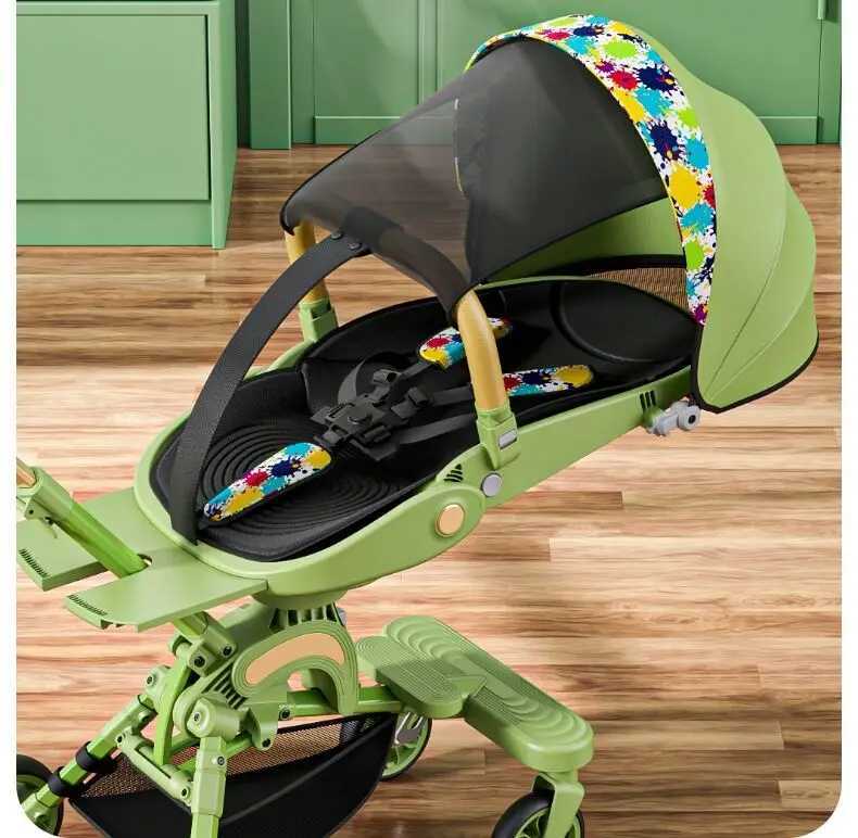 Baby strollers can be used for lying down and sitting with high view lights for 0-3 years old and foldable two-way baby strollers for carrying travel 