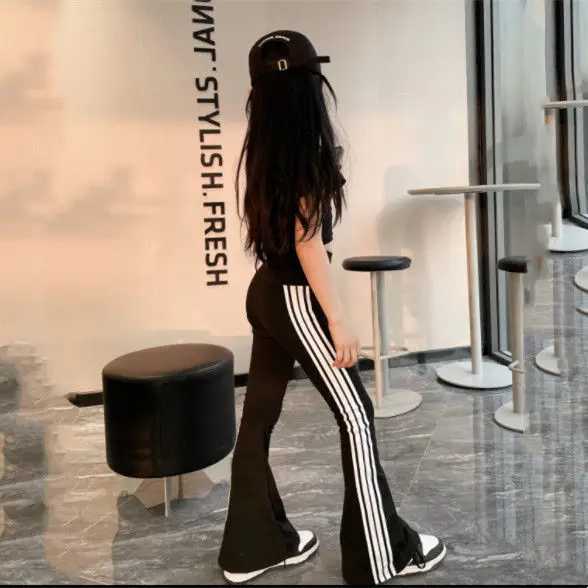 2025 spring and summer new childrens clothing sweet and cool girls show thin legs long slim horn leggings tight yoga pantsT250318