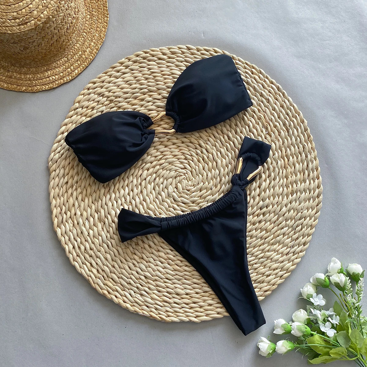 Bandeau Bikinis Sexy Women Swimsuits Swimwear Female Brazilian Bikini Set Bathing Suit Swimming Suits Beachwear Biquini 250319