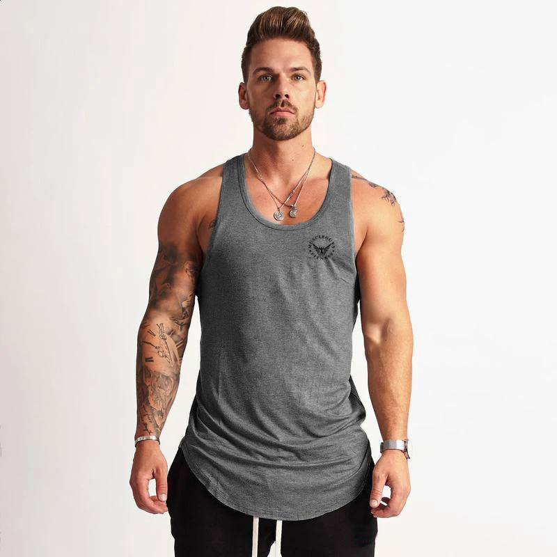 Cotton Material Summer Fitness Sports Vest Mens T-shirt Comfortable Bottoming Sweatshirt Workout Clothes 250319