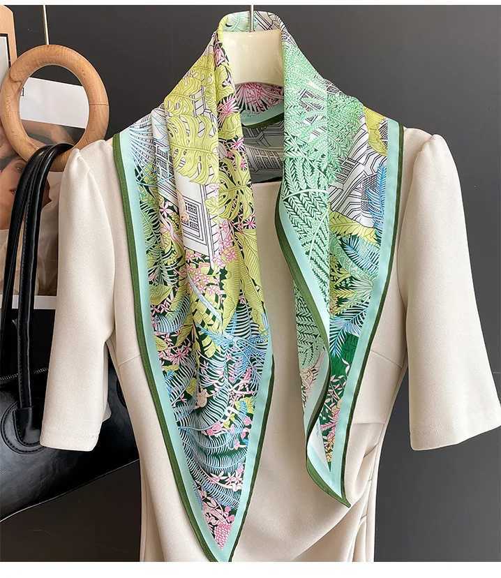 TOP Spring Summer New Twill Silk Diamond Scarves Wens Floral Urban Printing Imitation Silk Neck Scarf Party Ladies Scarfs X250319