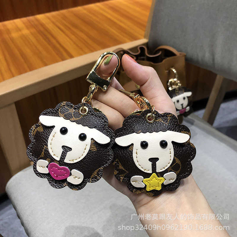 Keychains Lanyards Old Flower Corgi Dog Key Chain Ring Love Star Sheep Pendant Bag with Jewelry Girl H250318