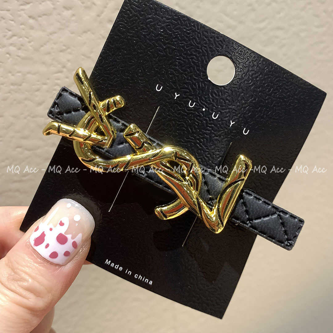 Hair Clips Barrettes Ys Gold Silver Leather Hair Clip with Bangs Sweet and Cool Girl Style Duckbill Versatile H250318