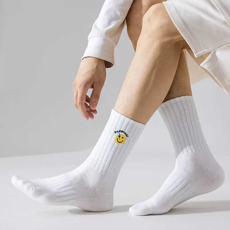 Cartoon Embroidered Socks Fashion Black and White Neutral Socks Harajuku Kawaii Funny Spring Autumn Womens Socks Cute Cotton Socks X250319