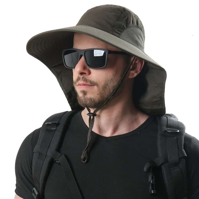 Summer Men Protection And Splashing Women Sun Shading Anti Ultraviolet Fisherman Hats Shawl Outdoor Cap Unisex
