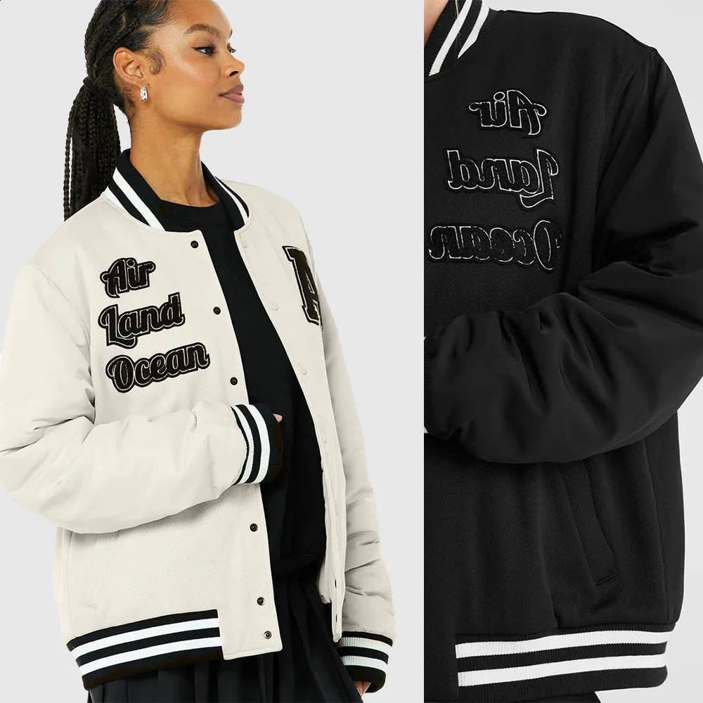 American retro jacket Y2K High Street Hip Hop Style Letter ed Baseball Uniform Loose Oversized Personalized Jacket 250317