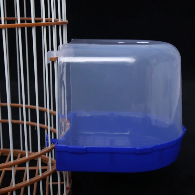 Hanging Bird Bath Cube Parrots Bathtub Shower Box Cage Accessory for Little Canary Budgerigar Cockatiel Lovebird 250318