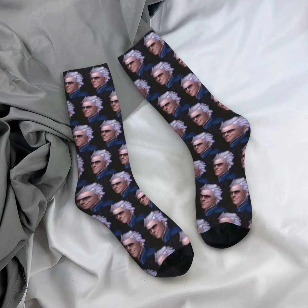 Vergil From The Devil May Cry Series Harajuku High Quality Socks for Four Seasons Mens Birthday Gifts Socks X250319