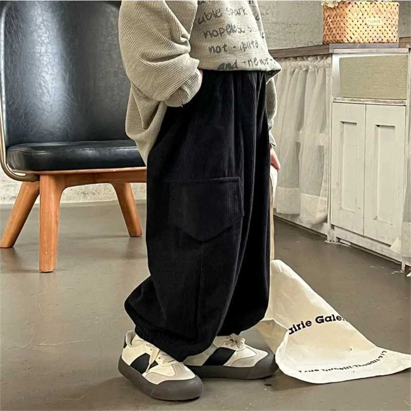 1-12Y Boys and Girls Work Pants Cool Childrens Hip Hop Trouser Spring/Summer Youth High Waist Casual Straight Pants Childrens ClothingT250318