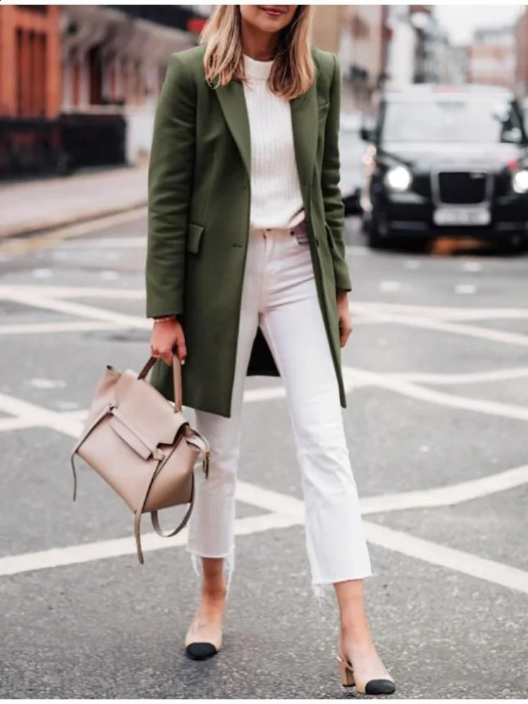 Womens winter warm wool jacket with single chest lining womens lapel fashionable clothing accessories 250319