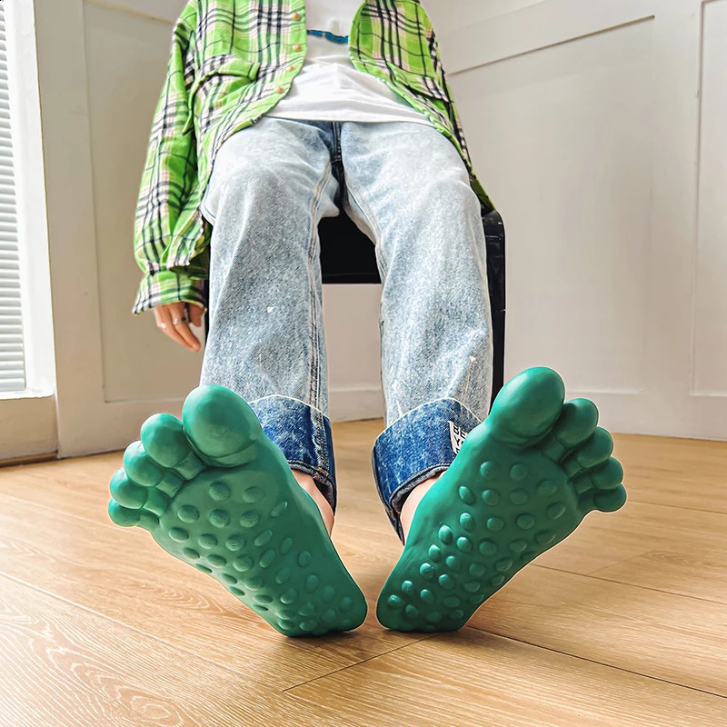 fun sliders mens shoe house mens beach slider boys neutral slider green Bigfoot Halloween fun 250318