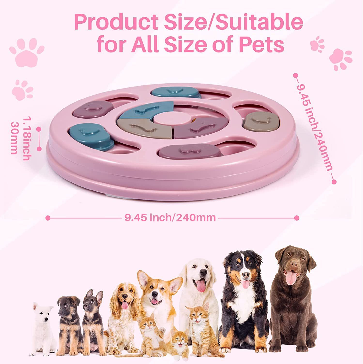 Pet Feeder Dog Educational Toys Increase Puppy Intellectual Food Dispenser Interactive Feeding Slow For Choking Training Bowl