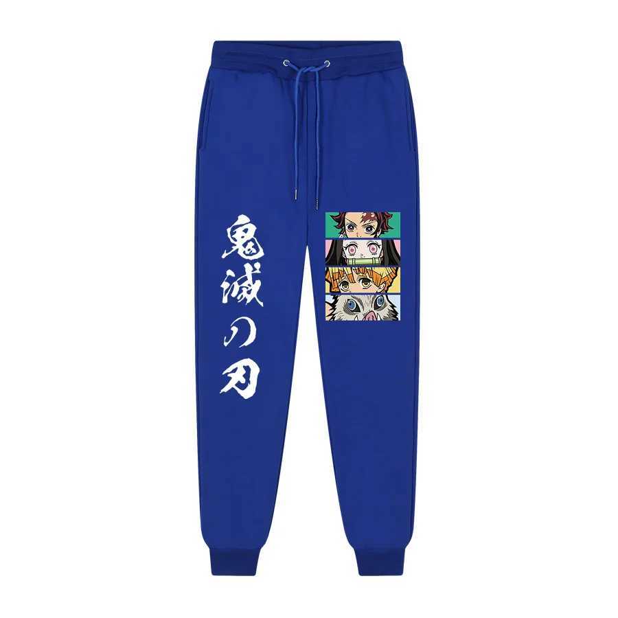 Quality Fleece Jogging TrousersAnime Demon Slayer Eyes Print Japanese Anime Printing Men Women Pants Streetwear Men SweatpantS X250319