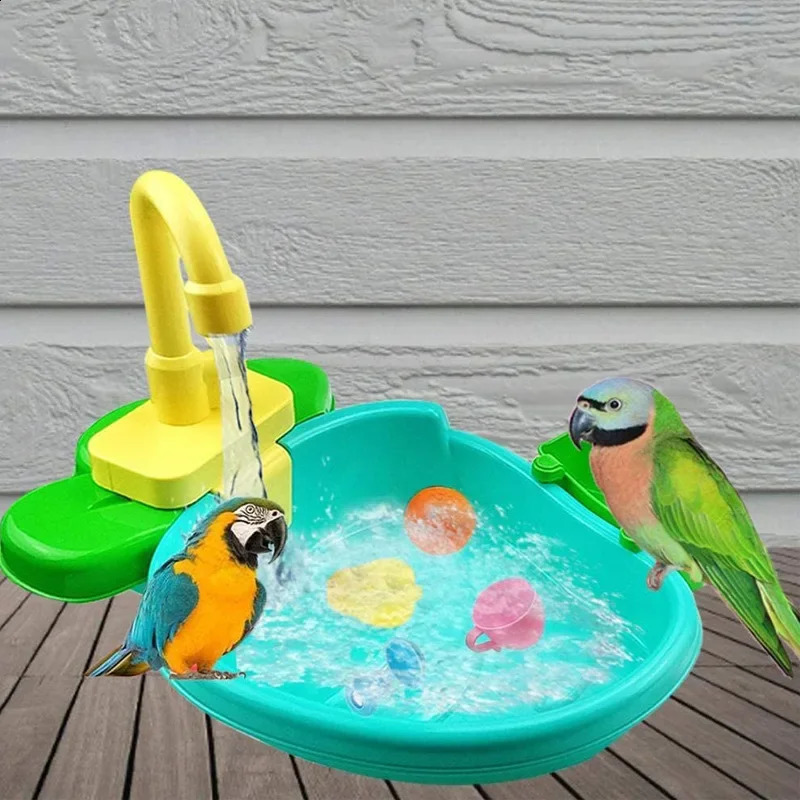 Parrot shower bowl parrot bathtub bird bath cage potted plant toy childrens kitchen sink 250318