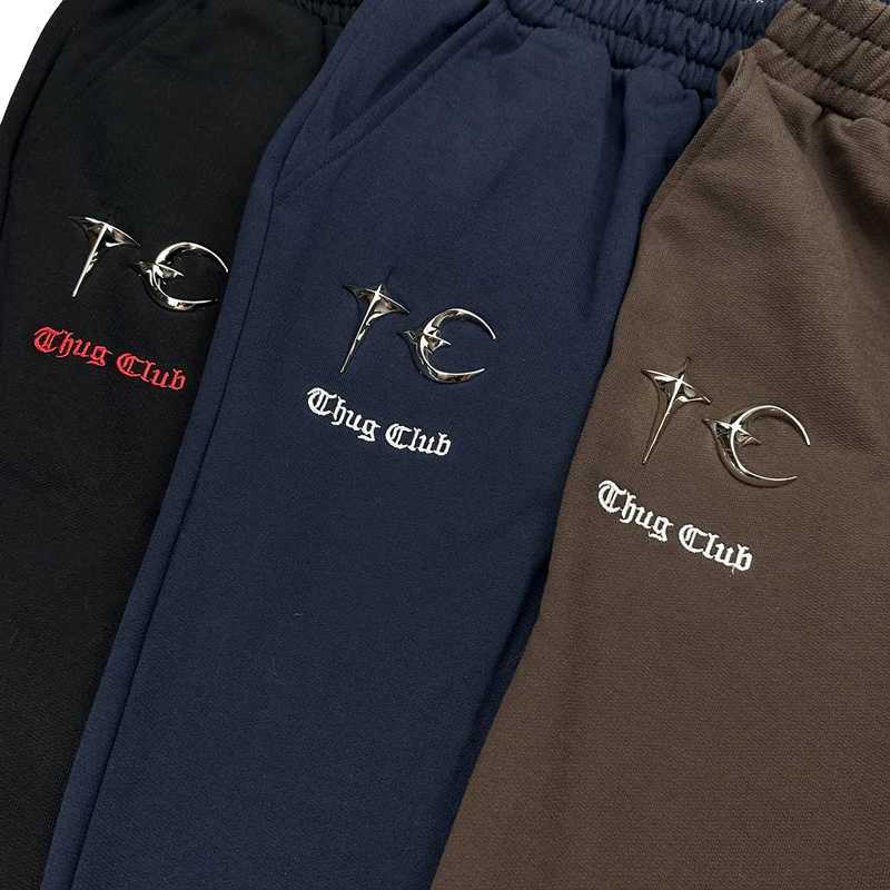 THUG CLUB Sweatpants Fall Winter Fashion New Korean Niche Metal Decoration Loose Casual Trousers Men Thug Club Long Pants X250319
