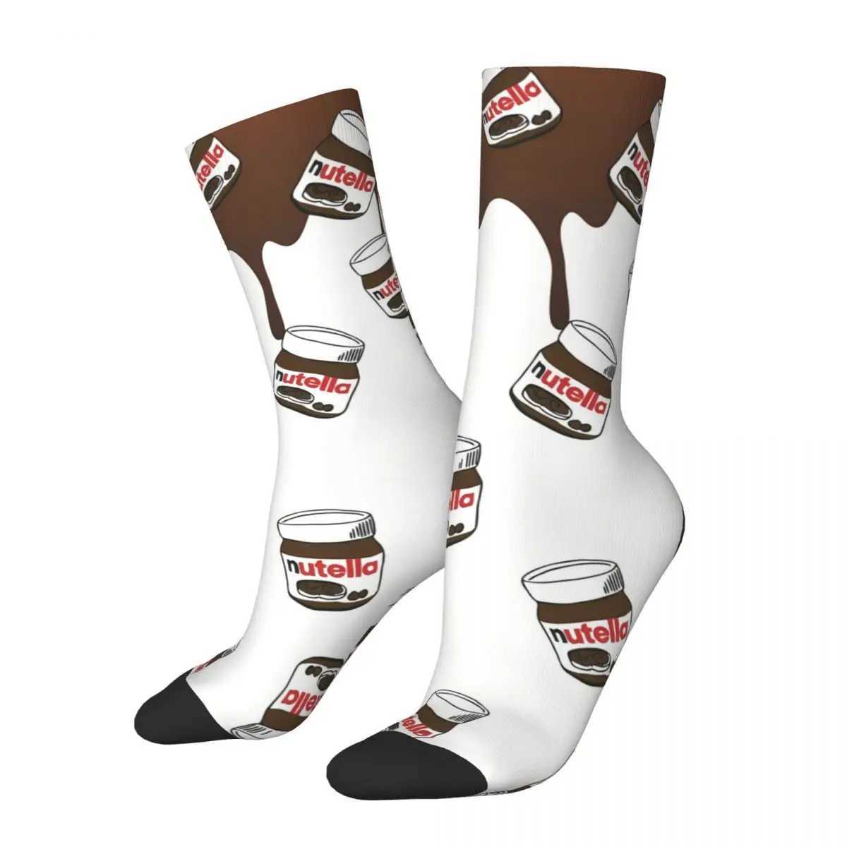 Chocolate food cartoon nut socks mens and womens spring long socks polyester X250319