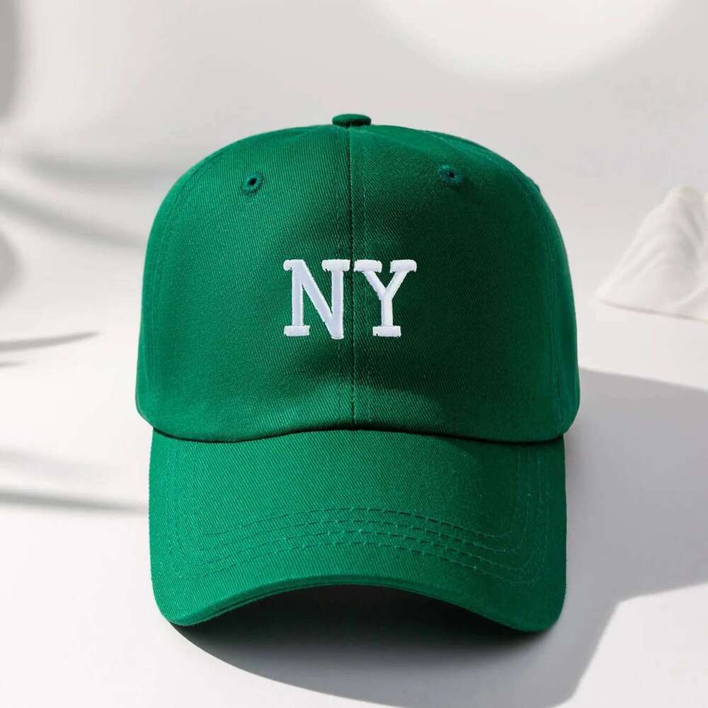 Simple NY Embroidered Baseball Cap Trendy Solid Color Unisex Dad Hat Lightweight Adjustable Sun Hats For Women Men