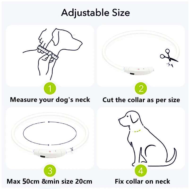 LED Dog USB Rechargeable Can Cut Luminous To Prevent Dogs From Losing Collar Pet Accessories