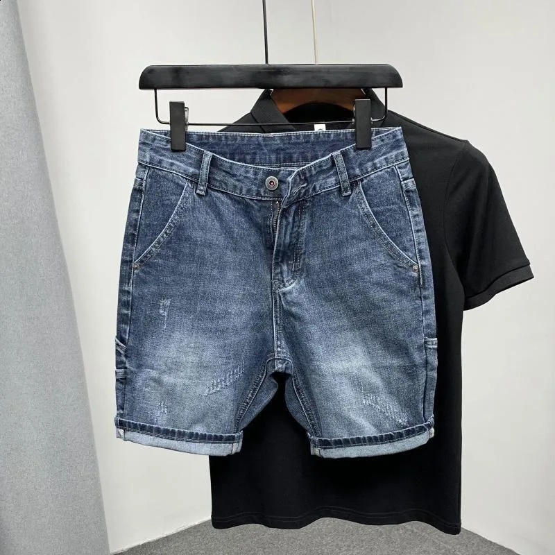 Mens casual tool denim shorts summer mens 250319