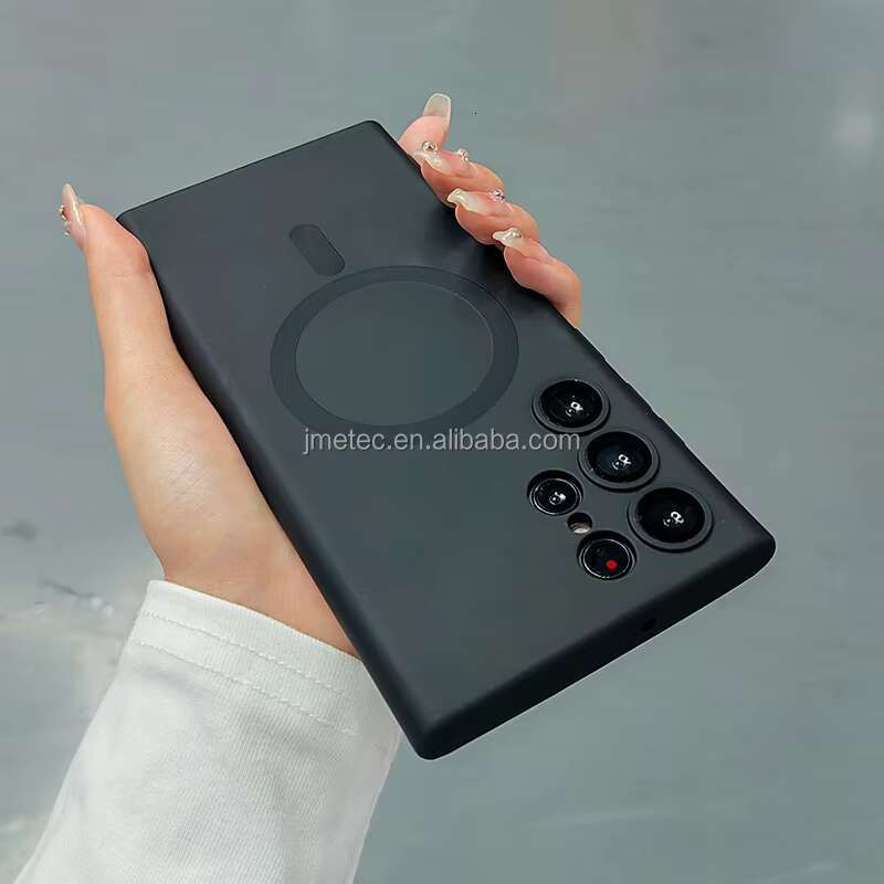 Liquid Silicone Frosted Shockproof Cover Magnetic Gel Mobile Phone case for samsung S23 ultra S22 S24 Plus S25