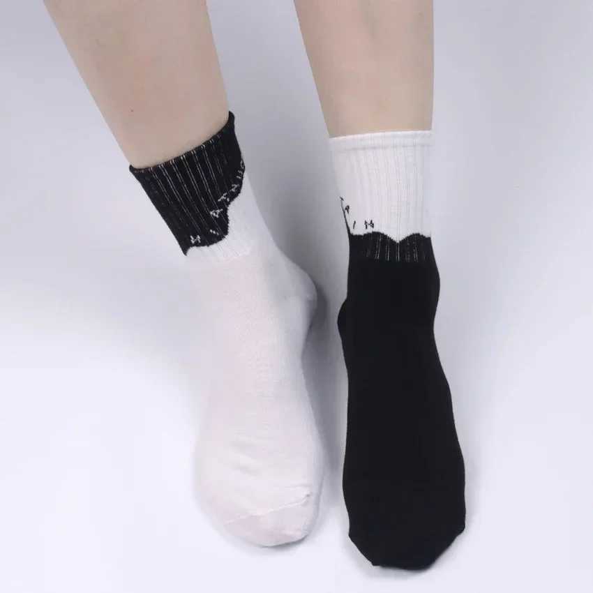 Japanese Asymmetric Socks Womens Spring and Autumn Personalized Creative Medium Tube Socks Cartoon Sports Socks AB Socks X250319