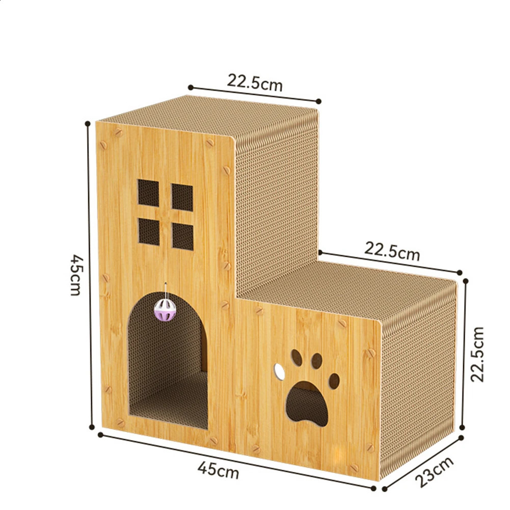 Indoor cat scratching house interesting large cardboard for self entertainment 250312