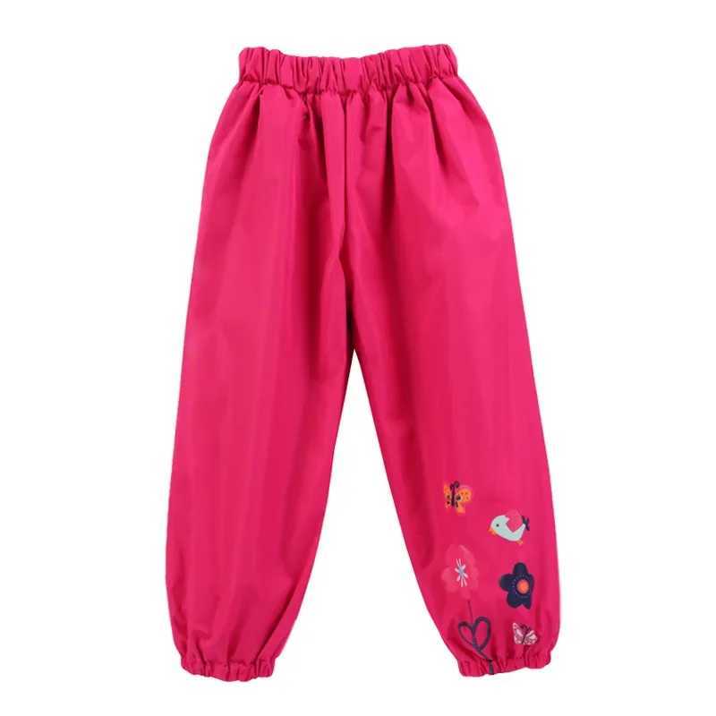 New Spring Summer and Autumn Waterproof Trouser Girls Fashion Childrens Clothing Candy Colored Rainpants Girls Childrens Pants 2-6 Years OldT250318
